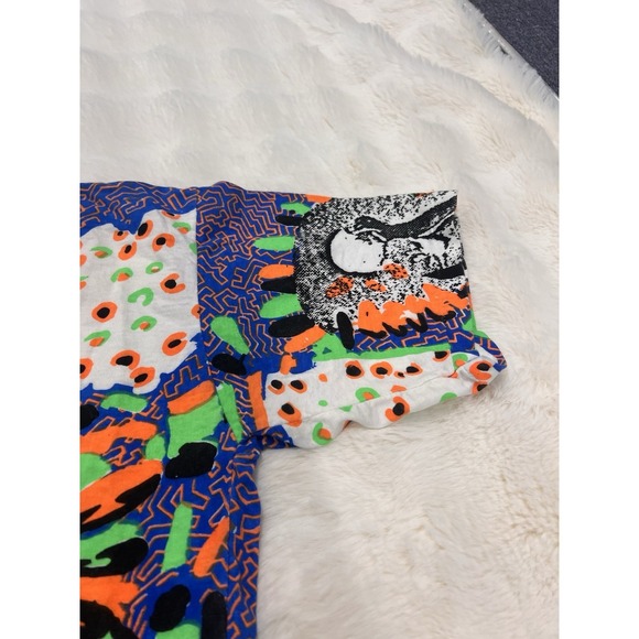 VTG Surf Volleyball Neon AOP T-shirt - Multi Color- Size - 80s 90s - Picture 3 of 9